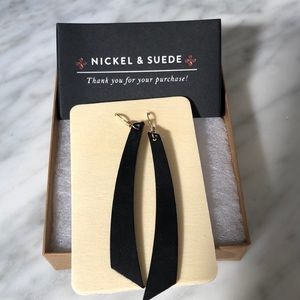 Black leather earrings